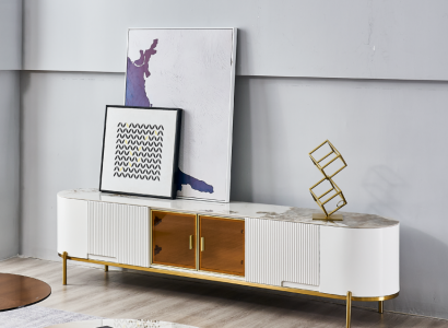 Luxus rtv Lowboard tv Ständer Sideboard Wohnzimmer Holz Weiß Modern