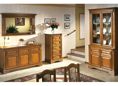 Wohnzimmer Set 4 Teilig Kommode Virtrine Sideboard Kolonial Stil Wohnwand