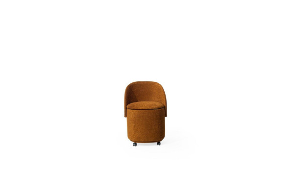 Designer Oranger Polsterstuhl Hocker-Stuhl Mit Stauraum Esszimmer Möbel