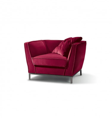 Luxus Einsitzer Sessel Rot Polster Relax Design Italienische Möbel Prianera Neu