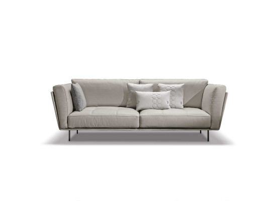 Luxus Sofa 3 Sitzer Couches Sofas Gepolstert Couch Stoff Modern Beige Dreisitzer