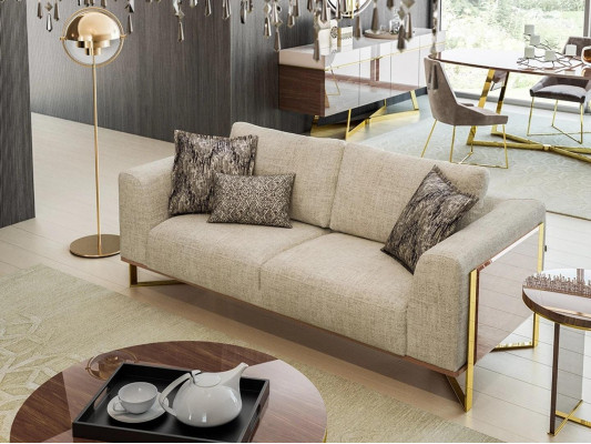 Zweisitzer Sofa Wohnzimmer Polstermöbel Design Couch Einrichtung Textil Neu