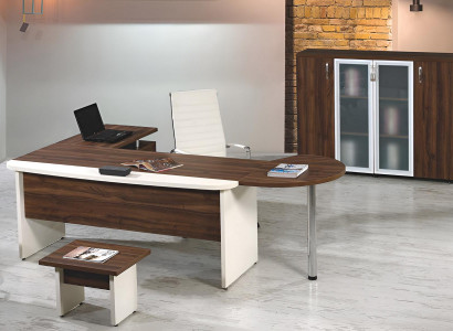 Gruppe Büro Eckbürotisch Arbeitszimmermöbel Schrank 3tlg Holz Braun