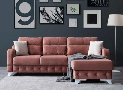  Luxuriöses Wohnzimmersofa Sofa L-Form Modern Bequem in Rosa Farbe Neu