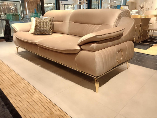 Wohnzimmer Sofa 3 Sitzer Beige Design Stil Möbel Moderne Sofas Neu