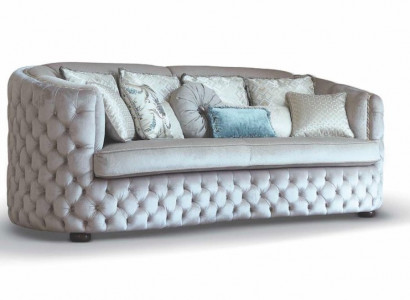 Dreisitzer Chesterfield Sofa 3 Sitzer Sofas Wohnzimmer Grau Stoff