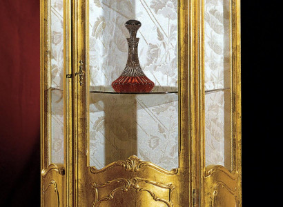 Goldene Holz Vitrine Schrank Glas Schränke Regal Vitrinen Italienische Möbel neu