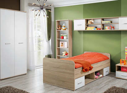 Komplett Kinderzimmer Set Nachttisch Designer Bett Modern Kleiderschrank Möbel