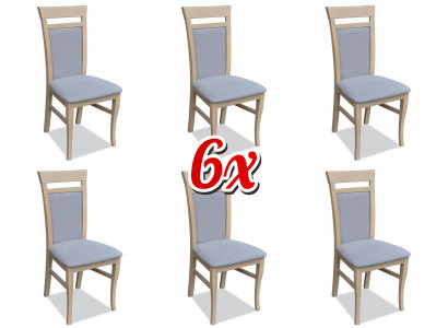 Garnitur Komplett Gruppe Wohnzimmer 6x Stück Grau Esszimmer Stuhl Set Stühle Neu