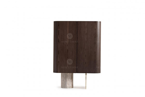 Wohnzimmer Komplette Sesssel Beistelltische 4tlg Stoff Braun Holz Bar