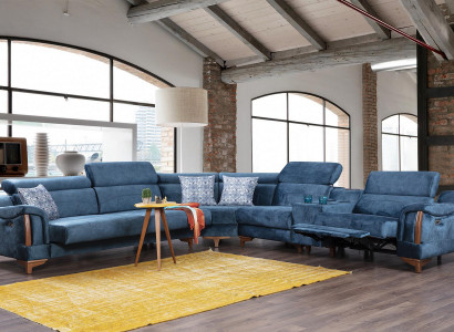 Luxus Textil Ecksofa L Form Stoff Modern Couch Wohnzimmer Design Möbel