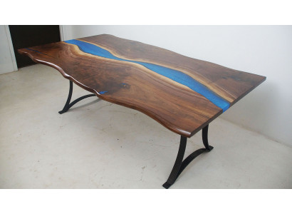 Esstisch River Table Echtes Holz Flusstisch 220x100 Massive Tische Epoxidharz