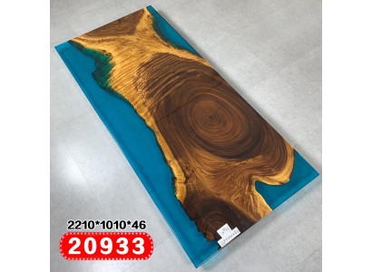 Esstisch River Table Massiv Tische 221x101 Flusstisch Epoxidharz Meer