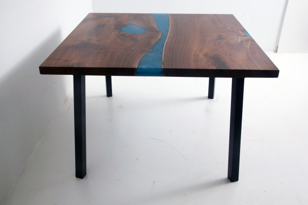 Couchtisch River Table Echtes Holz Flusstisch Massiv Dekorative Epoxidharz