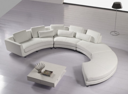 Rundsofa mit USB Runde Couch Wohnlandschaft Ecksofa Sofa Eck Polster Garnitur