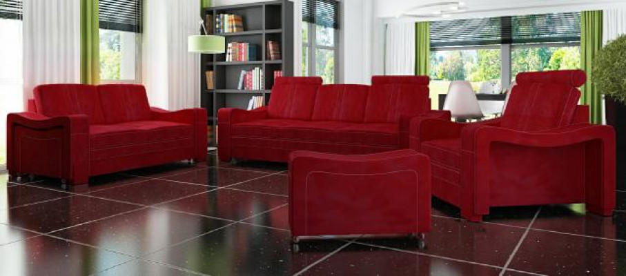 Sofagarnitur Textil Polster Sofa mit USB Garnitur Stoffsofa 3+2+1 Wohnlandschaft