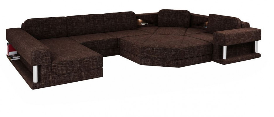 Design Ecksofa U-form Bettfunktion Couch Textil Sofas Schlafsofa Leder Stoff Neu