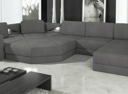 Design Couch Polster Textil Modern Schlaf Bettfunktion Ecksofa U-Form Sofa Stoff