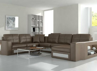 Ecksofa Ledersofa Big XXL U Form Wohnlandschaft Sofa Couch Garnitur Neu H2210