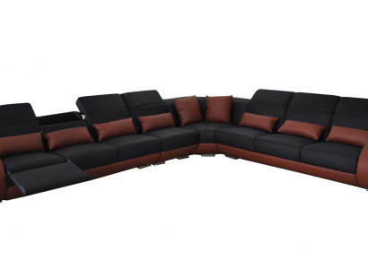 Design Eck Couch mit USB Polster Sofa Leder Sitz Garnitur Moderne Sofas Sitz Neu