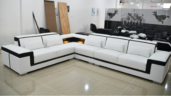  Ledersofa U-förmiges Sofa Modernes Sofa Wohnzimmer-Sofa Modernes Sofa