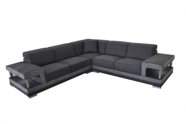  Leder Eck Sofa mit USB Polster Wohnlandschaft Luxus Garnitur Ecke Sofas Couchen