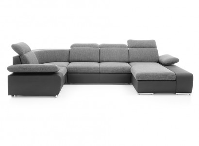 Ecksofa U-Form Sofa Wohnlandschaft Garnitur Polster Bettfunktion Design