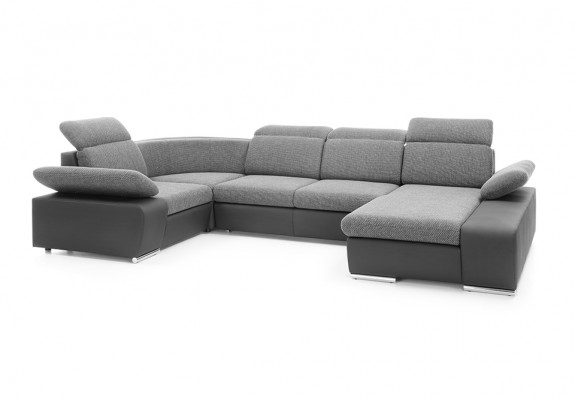 Ecksofa U-Form Sofa Wohnlandschaft Garnitur Polster Bettfunktion Design