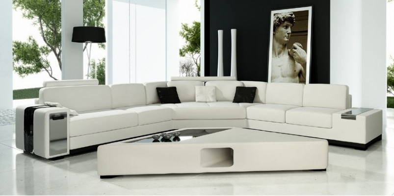 Wohnlandschaft Rund Ecksofa Leder Runde Couch Garnitur Sofa Couch Ecke + USB