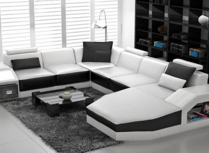 Wohnlandschaft Ecksofa Design Sofa mit USB Polster Sitz Ecke U Form Weiß PHM110