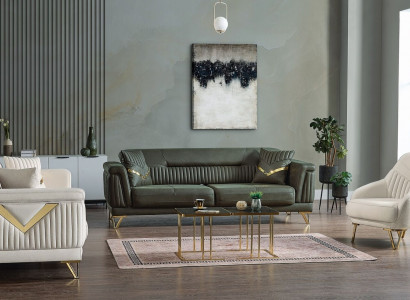 Design Modernes Wohnzimmer Set Sofagarnitur 3+3+1 Wohnzimmer Möbelset