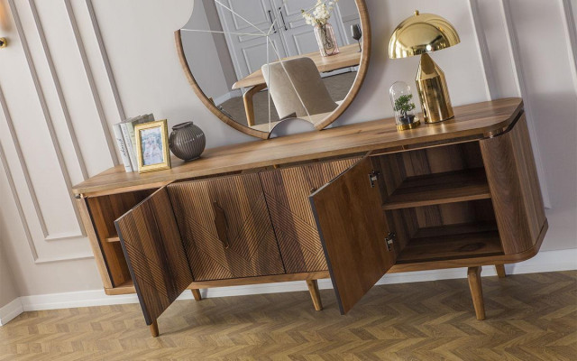 Sideboard Spiegel Wohnzimmer Designer Luxus Kommoden Modern Braun Neu