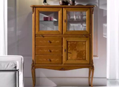 Vitrine Glas Barschrank Schränke Italienische Möbel Holz Wohnzimmer