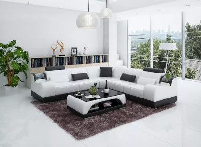 Ecksofa Moderne Eckcouch Design Wohnzimmer Möbel Lederpolster Couch