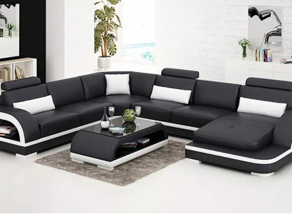 Design Ecksofa Wohnzimmer Deko Möbel Moderne Eckcouch Lederpolster Couch