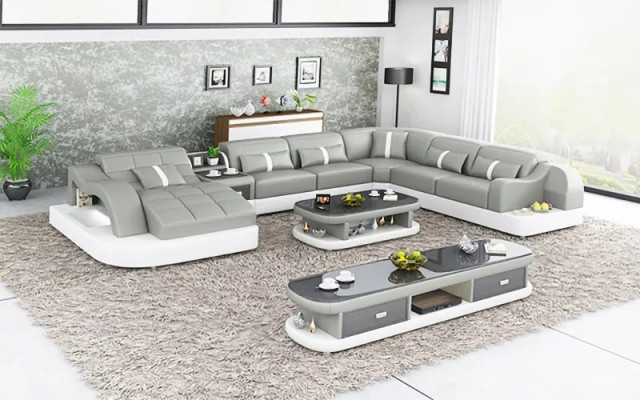 Leder xxl couch sofa polster wohnzimmer landschaft moderne designer