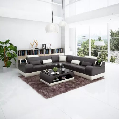 Design Ecksofa Wohnzimmer Moderne Eckcouch Lederpolster Couch Sofa