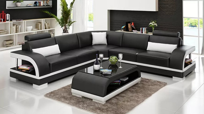 Wohnzimmer Leder xxl couch sofa moderne designer eckpolster polster