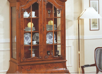 Glasvitrinen Wohnzimmer Möbel Braune Vitrine Klassischer Italienische Schrank