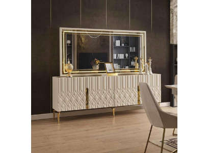 xxl Sideboard Kommode mit Spiegel Sideboards Holz Kommoden Möbel 2tlg