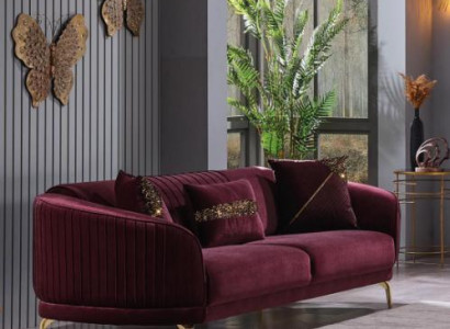 Moderner Dreisitzer Luxus Sofas Wohnzimmer Polstermöbel Textil Couch Sofa Samt