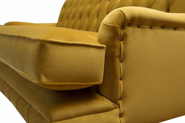 Chesterfield Sofa 3 Sitzer Polster Textil Stoff Couchen Elegante Sofas