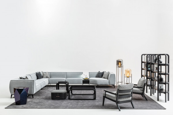 Ecksofa U-Form Wohnzimmer Polster Sofas Couch Möbel Stil Sofa Couchen