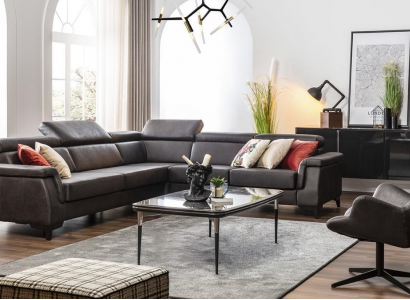 Sofagarnitur Ecksofa L-Form Couch Sessel Möbel Bettfunktion Schwarz Neu