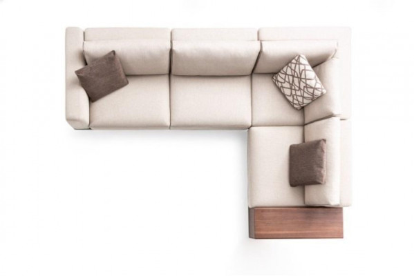 Sofa Ecksofa Stoffsofa L Form Stoff Sofas Grau Modern Tisch Wohnzimmer