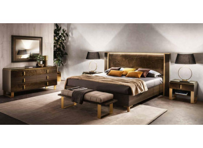 Bett Nachttisch Kommode 4 tlg. Schlafzimmer Set Deko Design Modern Luxus