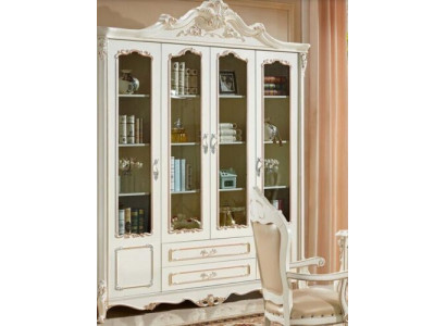 Bücherregal Stil Art déco Schrank Vitrine Weiß Möbel Schränke Regal Holz