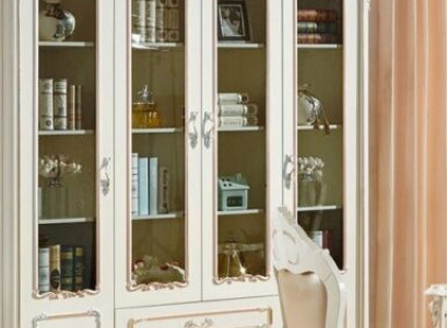 Bücherregal Stil Art déco Schrank Vitrine Weiß Möbel Schränke Regal Holz