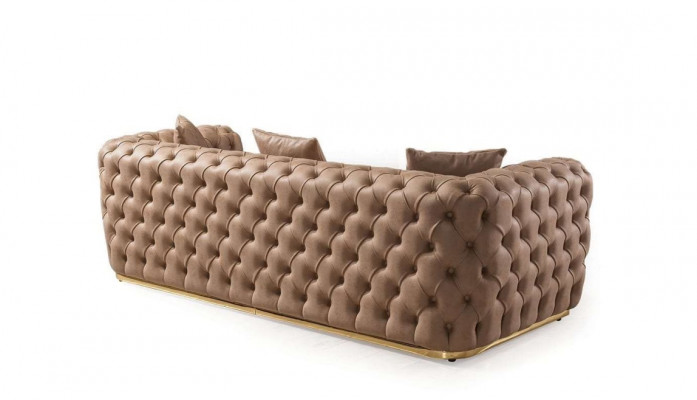 Luxus Chesterfield Sofagarnitur 3+1+1 Sitzer Garnitur Sofa Sessel Sofas Leder