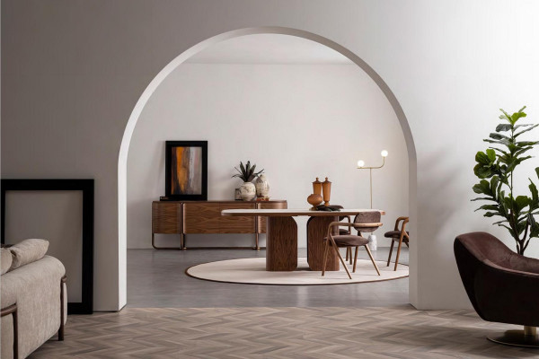 Großes Esszimmer Set Luxus Esstisch 4x Stühle Sideboard Kommode Spiegel